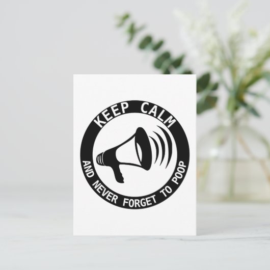 Carte Postale Mégaphone : Restez Calme Et N'Oubliez Jamais (Debout devant)