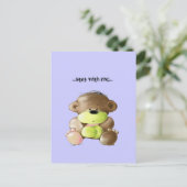 Carte Postale Megg : A cute teddy bear - sad, postcard (Debout devant)