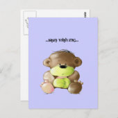 Carte Postale Megg : A cute teddy bear - sad, postcard (Devant / Derrière)