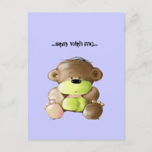 Carte Postale Megg: A cute teddy bear - sad, postcard