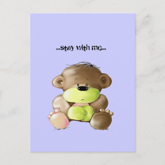 Carte Postale Megg : A cute teddy bear - sad, postcard (Devant)