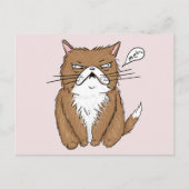 Carte Postale Meh Dessin de chat grumpy (Devant)