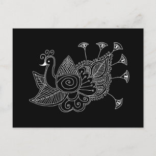 Carte Postale Mehendi Peacock