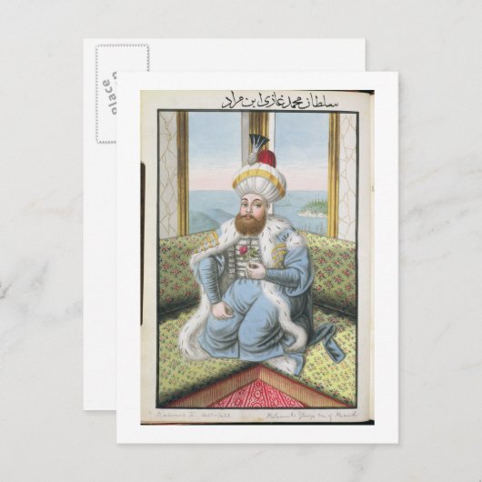 Carte Postale Mehmed II (1432-1481), appelé Fatih, le Conquérant (Devant / Derrière)