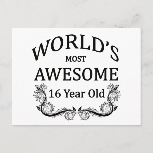 Carte Postale Meilleur 16 ans au monde (Devant)