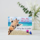 Carte Postale Meilleur Ami Anniversaire - Giraffe Avec Secret (Debout devant)