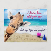 Carte Postale Meilleur Ami Anniversaire - Giraffe Avec Secret (Devant)