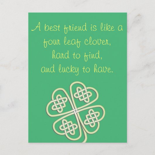 Carte postale Meilleur Ami Four Leaf Clover (Devant)