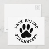 Carte Postale Meilleur Ami Garanti De Chien En Perte (Devant / Derrière)