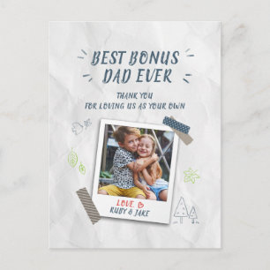 Carte Postale Meilleur Bonus Papa Stepdad Photo personnalisée