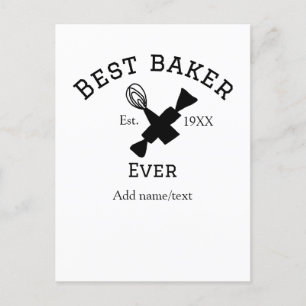 Carte Postale Meilleur boulanger jamais ajouter nom texte cuisso