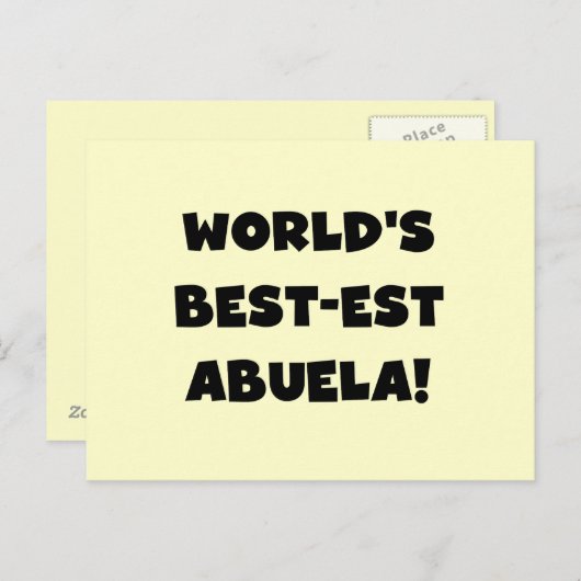 Carte Postale Meilleur cadeau d'Abuela noir et blanc au monde (Devant / Derrière)