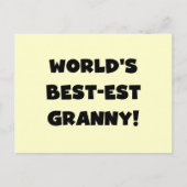 Carte Postale Meilleur cadeau Granny Black Text Tshirts du monde (Devant)