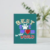 Carte Postale Meilleur chat Maman dans le monde Cadeaux pour la  (Debout devant)
