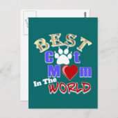 Carte Postale Meilleur chat Maman dans le monde Cadeaux pour la  (Devant / Derrière)