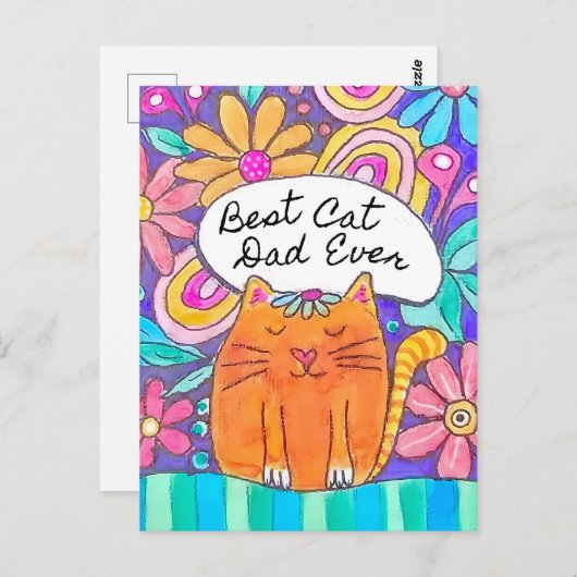 Carte postale Meilleur Chat Papa Jamais Amoureux d (Devant / Derrière)