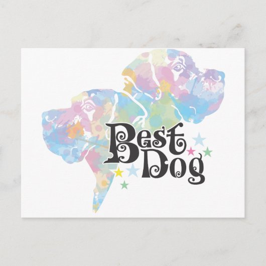 Carte Postale Meilleur Chien "coloré" (Devant)