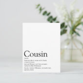 Carte Postale Meilleur Cousin du Monde Définition (Debout devant)