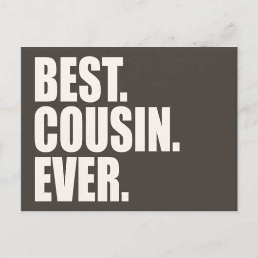 Carte Postale Meilleur. Cousin. Jamais. (Devant)