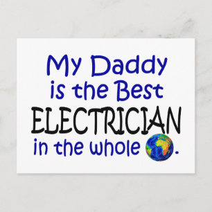 Carte Postale Meilleur Électricien Au Monde (Papa)