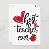 Carte Postale Meilleur enseignant de typographie (Devant / Derrière)