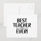 Carte Postale Meilleur enseignant jamais (Devant / Derrière)