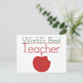 Carte Postale Meilleur Enseignant Monde (Debout devant)