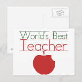 Carte Postale Meilleur Enseignant Monde (Devant / Derrière)