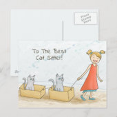 Carte Postale Meilleur Garde de Chat (Devant / Derrière)