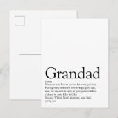 Carte Postale Meilleur Grand-Père, Grand-Papa, Papa du Monde Déf (Devant / Derrière)