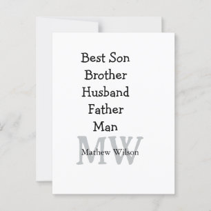 Carte Postale Meilleur homme fils mari papa cite ajouter un nom