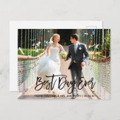 Carte Postale Meilleur jour jamais Brush Script Mariage Merci B (Devant / Derrière)