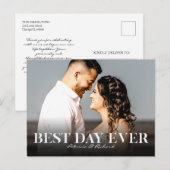 Carte Postale Meilleur jour jamais simple Merci Mariage Foto (Devant / Derrière)