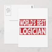 Carte Postale Meilleur Logicien du monde. (Devant / Derrière)