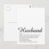 Carte Postale Meilleur Mari Définition Script Fun (Devant / Derrière)