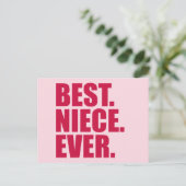 Carte Postale Meilleur. Nièce. Jamais. (rose) (Debout devant)