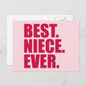 Carte Postale Meilleur. Nièce. Jamais. (rose) (Devant / Derrière)