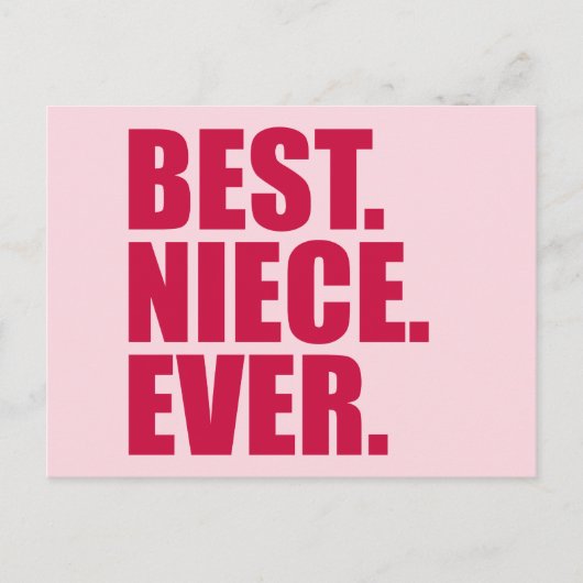 Carte Postale Meilleur. Nièce. Jamais. (rose) (Devant)