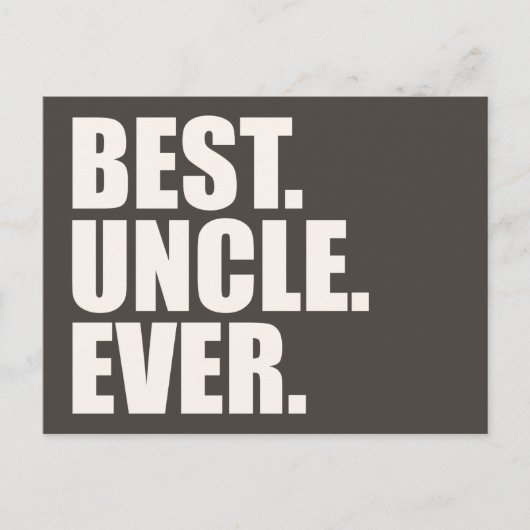 Carte Postale Meilleur. Oncle. Jamais. (Devant)