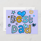 Carte Postale Meilleur papa (Devant / Derrière)