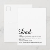 Carte Postale Meilleur Papa, Daddy, Définition de Père Script (Devant / Derrière)