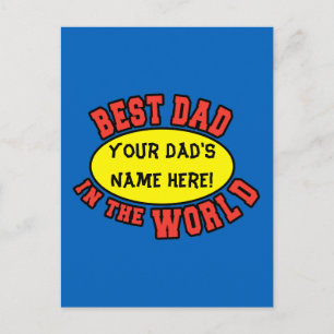 Carte Postale Meilleur papa dans le monde Personnaliser Fête des