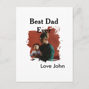 Carte Postale Meilleur papa du monde cadeau photo nom simple pou