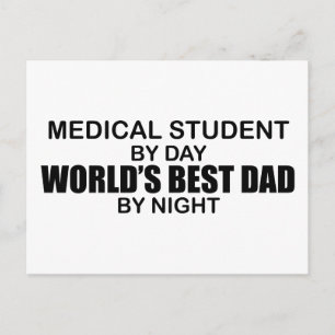 Carte Postale Meilleur papa du monde - Étudiant Médicale