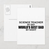 Carte Postale Meilleur papa du monde - Professeur de sciences (Devant / Derrière)