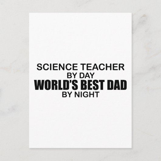 Carte Postale Meilleur papa du monde - Professeur de sciences (Devant)