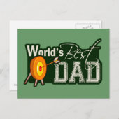 Carte Postale Meilleur papa du monde ; tir à l'arc (Devant / Derrière)
