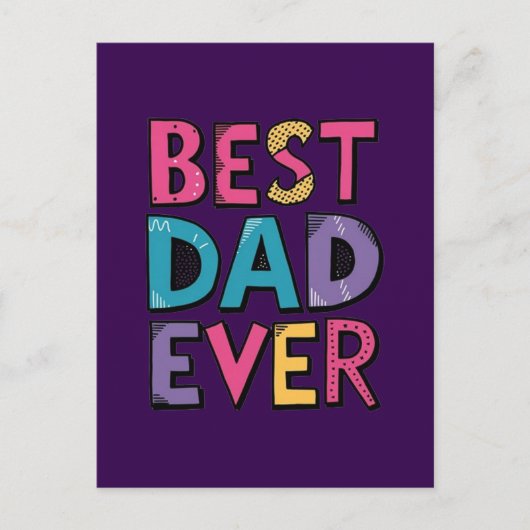 Carte Postale Meilleur Papa Ever (Devant)