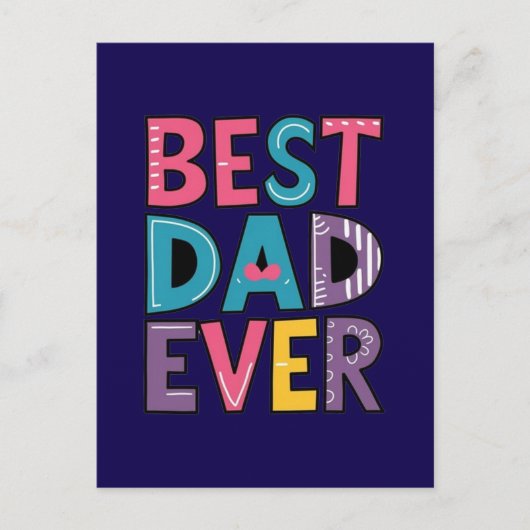 Carte Postale Meilleur Papa Ever (Devant)