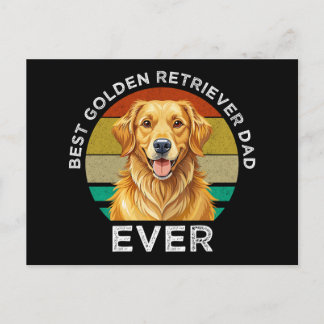 Carte Postale Meilleur Papa Golden Retriever de tous les temps